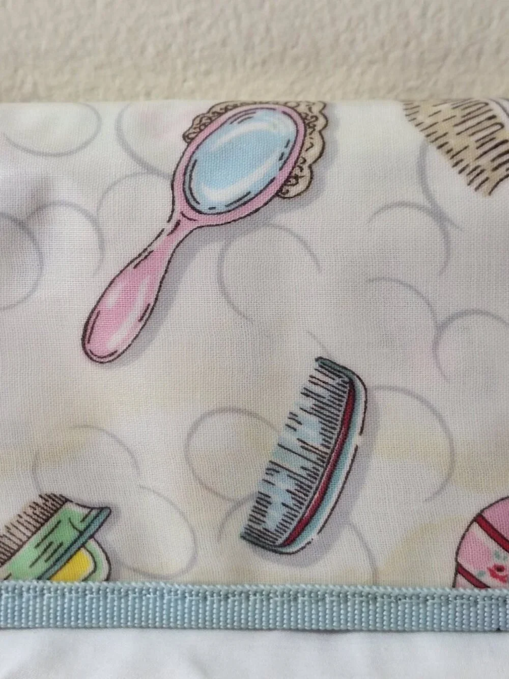 Cath Kidston Pastel Toiletry & Brush Roll - Blue Trim